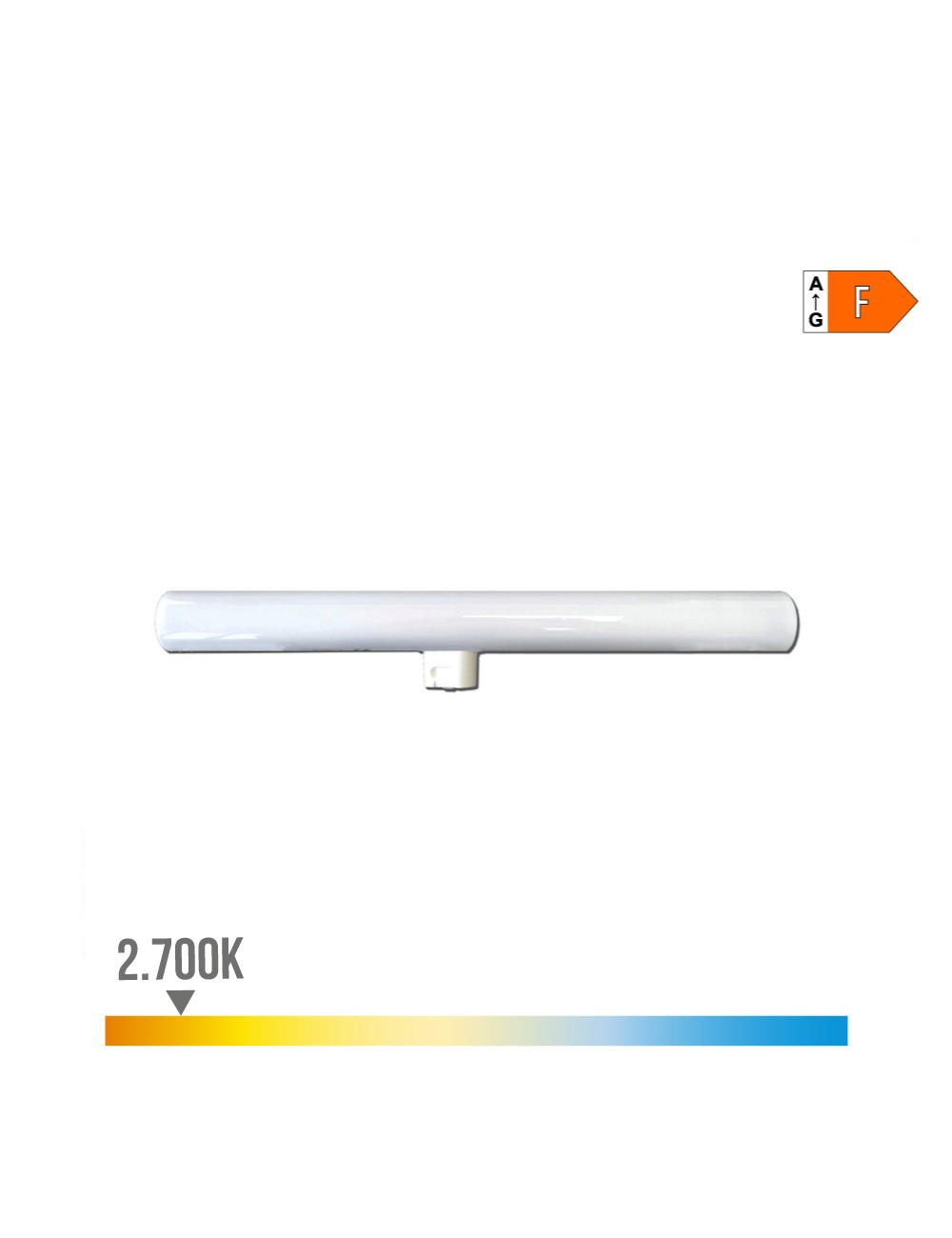 Linestra led 1 casquillo s14d 7w 600lm 2700k luz calida 300x30x47mm edm