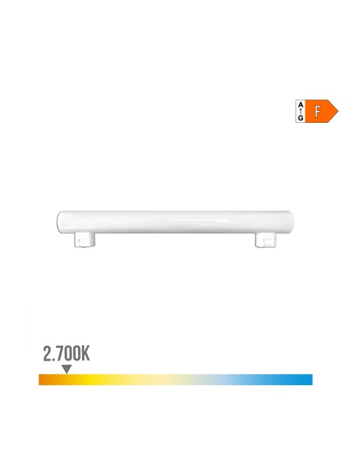 Linestra led 2 casquillos s14s 7w 600lm 2700k luz calida 300x30x47mm edm