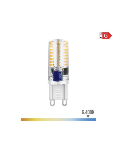 Bombilla g9 silicona led 2,5w 170lm 6400k luz fria ø1,6x5cm edm