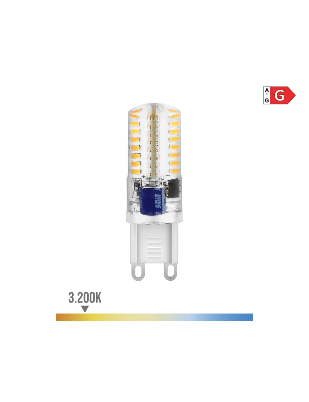 Bombilla g9 silicona led 2,5w 170lm 3200k luz calida ø15x50mm edm