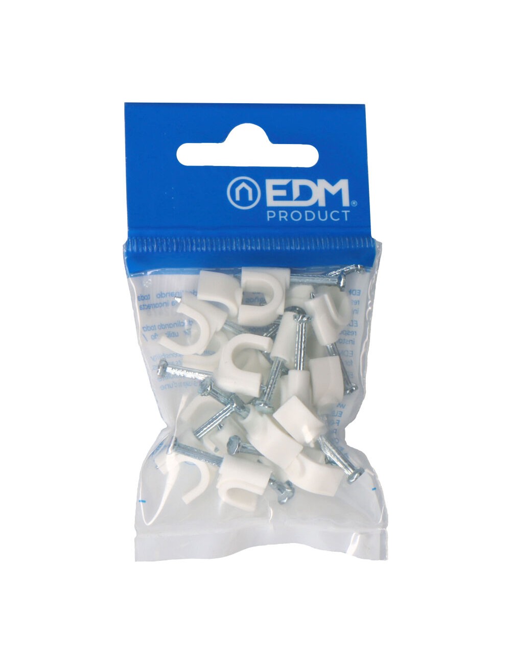 Grapa blanca cable manguera tubular 2x1,5mm n°7 (blister 20 unid.) edm