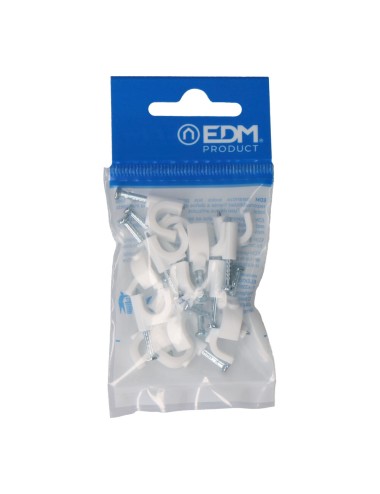 Grapa blanca cable manguera tubular 2x2,5mm n°8 (blister 15 unid.) edm