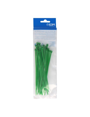 Bridas verdes 150x3,5mm nylon alta calidad (blister 25 unid.) edm