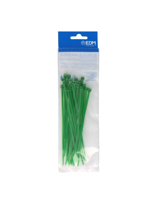 Bridas verdes 150x3,5mm nylon alta calidad (blister 25 unid.) edm