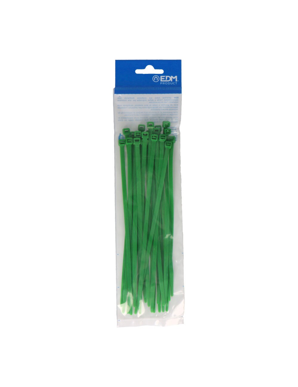 Bridas verdes 200x4,8mm nylon alta calidad (blister 25 unid.) edm