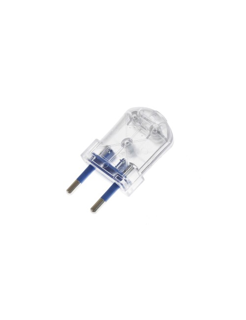 Pack 2 unidades clavija europea transparente bipolar 10a 4mm 250v