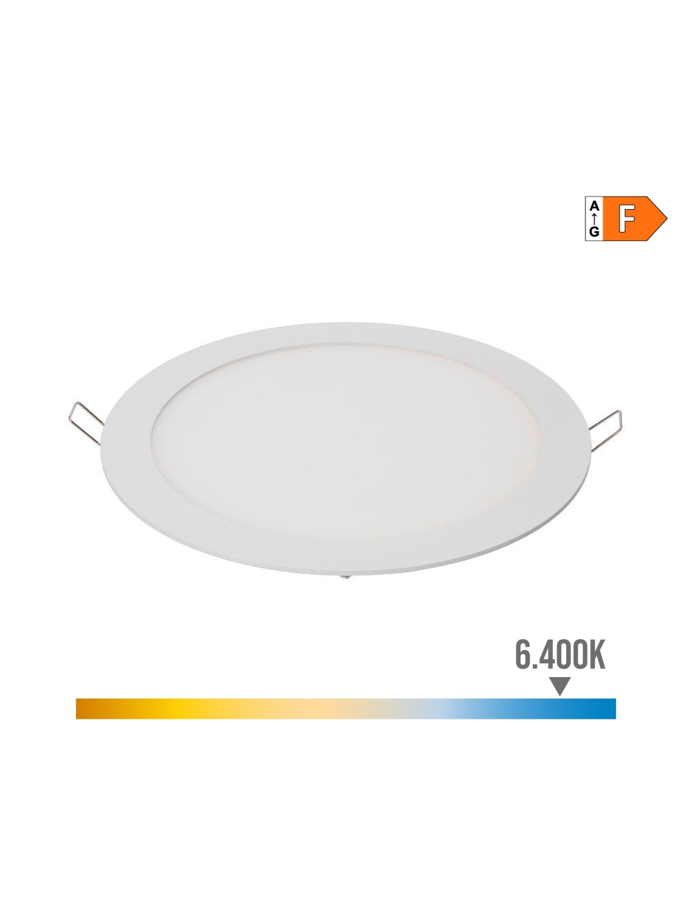 Downlight led empotrable redondo 20w luz fria 6400k 1500lm blanco ø22,5cm edm