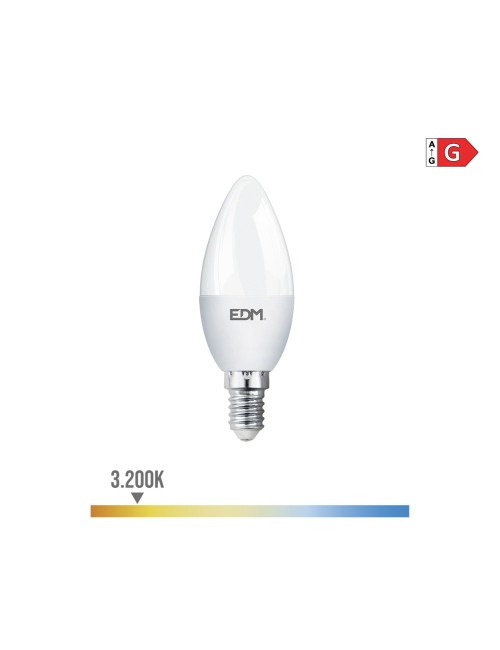 Bombilla vela led e14 5w 400lm 3200k luz calida ø3,5x10cm edm