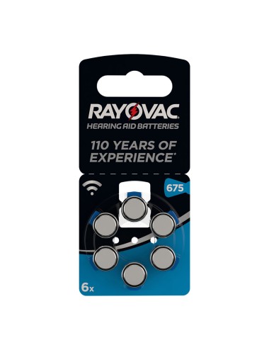 Micro pila para audifono rayovac za675 1,4v (blister 6 pilas) ø11,6x5,4mm