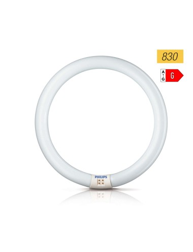 Tubo fluorescente circular 40w ø40cm trifosforo 3000k luz calida philips