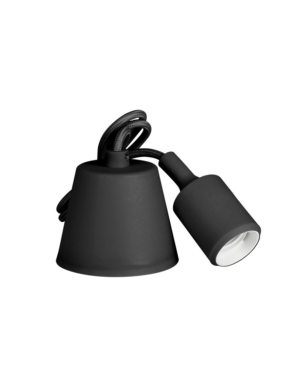 Lampara colgante de silicona e27 60w color negro edm