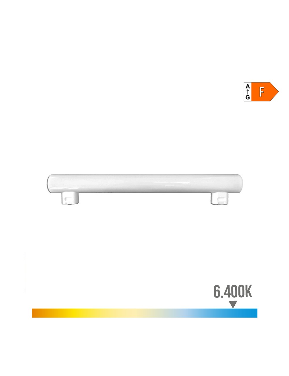 Linestra led 2 casquillos s14s 7w 750lm 6400k luz fria 300x30x47mm edm