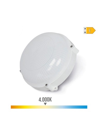 Aplique exterior led circular blanco 12w ip65 4000k luz día ø19,2x7,2cm