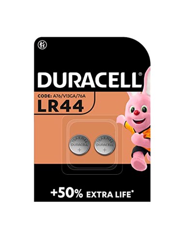 Micro pila boton alkalina duracell lr44 1,5v (blister 2 unid.) ø11,6x5,4mm