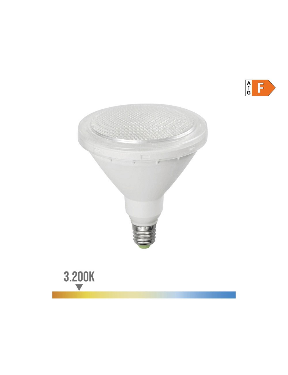 Bombilla par38 led e27 15w 1510lm 3000k luz calida ip64 ø12x13,8cm edm