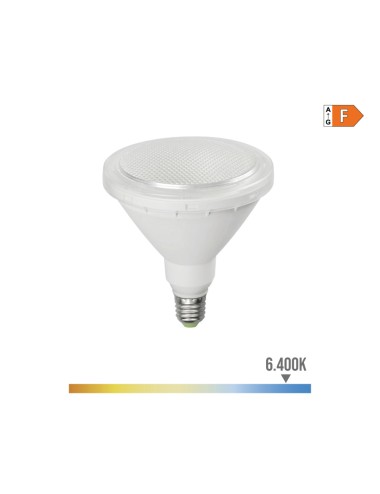 Bombilla par38 led e27 15w 1200lm 6400k luz fria ip64 ø12x13,8cm edm