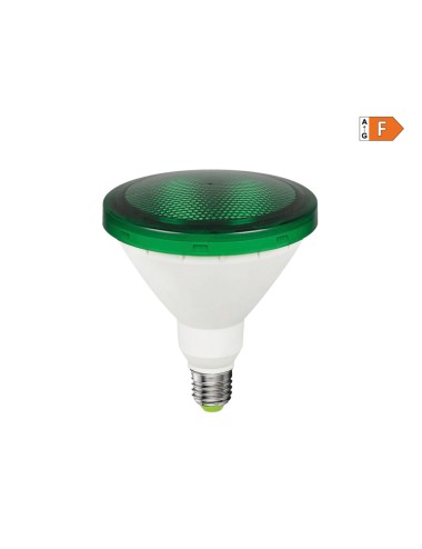 Bombilla par38 led e27 15w 1200lm luz verde ip64 ø12x13,8cm edm