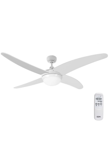 Ventilador de techo modelo caspio. color blanco. potencia: 60w aspas: ø132cm con mando a distancia edm