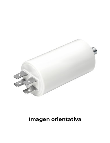 Condensador de arranque mka 2mf 5% 450v ø3,4x6,3cm con espiga m8 y faston simple 6,35 konek