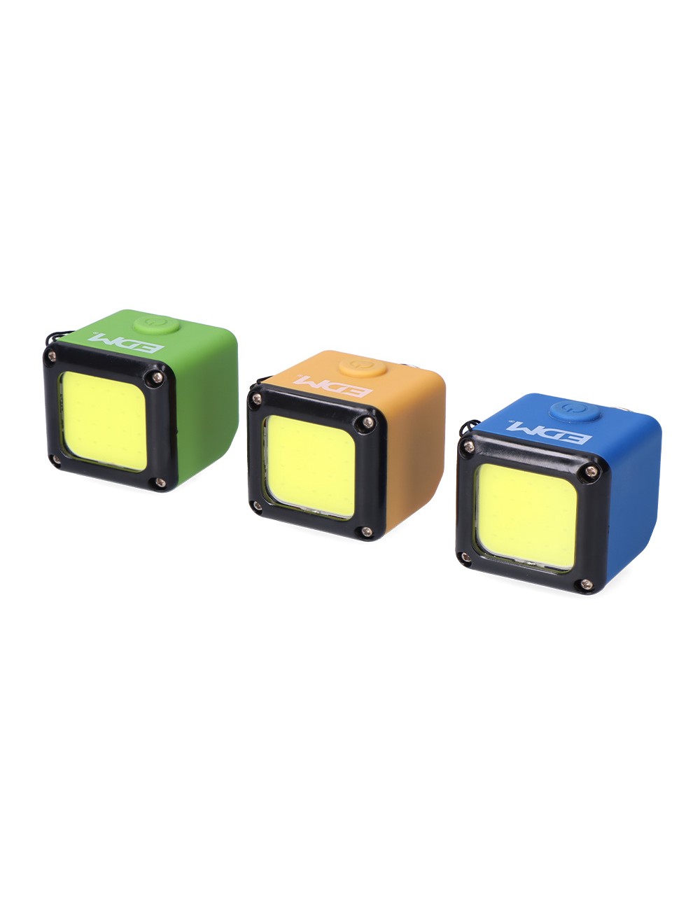 Linterna cubo led recargable. cob 3w 300lm 1.000mah con usb + iman. funcion power bank. colores surtidos