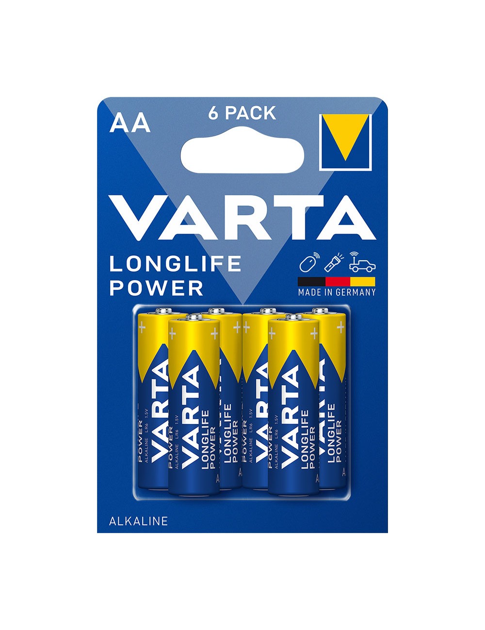 Pila alkalina longlife power aa - lr06 varta (blister 6 unid.) ø14,5x50,5mm