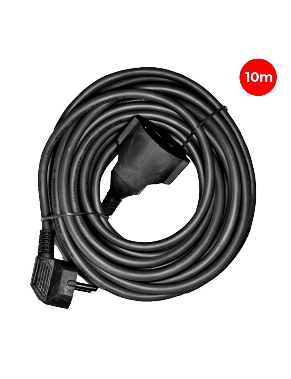 Prolongacion manguera t/tl 10m 3x1,5mm flexible negra edm