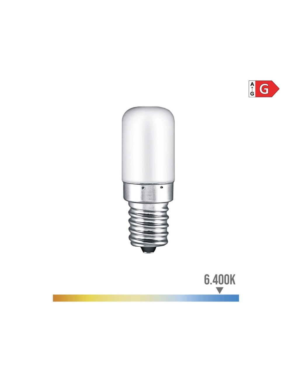 Bombilla pebetero tubular led e14 1,8w 130lm 6400k luz fria ø1,8x4,8cm edm