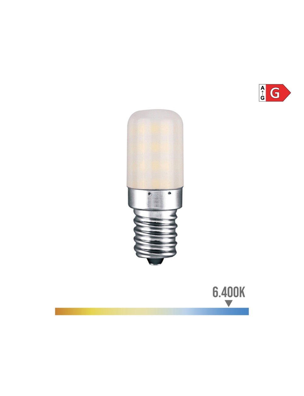 Bombilla pebetero tubular led e14 3w 250lm 6400k luz fria ø1,8x5,2cm edm