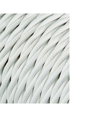 Cable textil trenzado 2x0,75mm blanco 25m