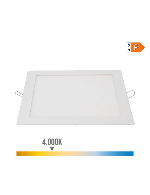 Downlight led empotrable cuadrado 20w luz dia 4000k 1500lm color blanco 22x22cm edm