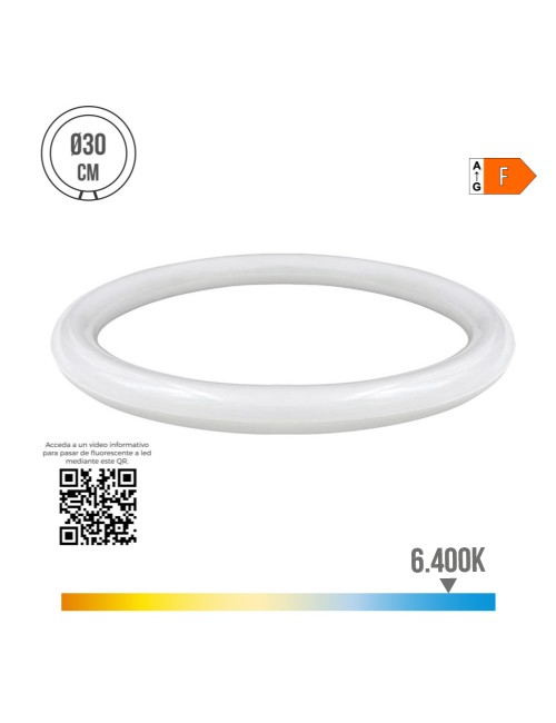 Tubo circular led g10q 20w 2100lm 6400k luz fria (eq. 32w) ø30cm edm