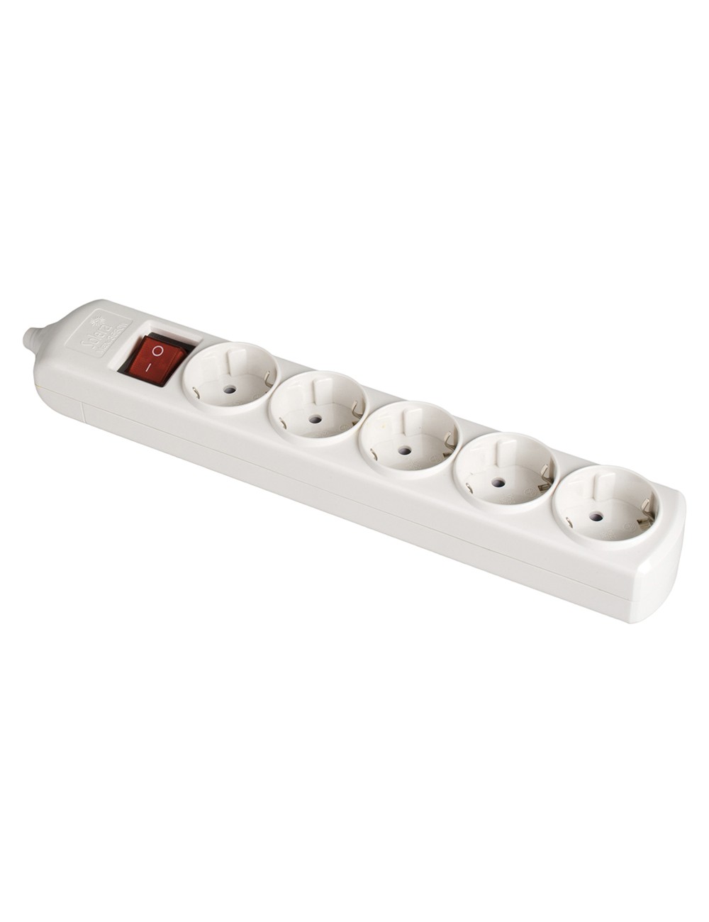 Base bipolar 5 tomas con t/tl 10/16a 250v blanco + interruptor luminoso solera 8005il