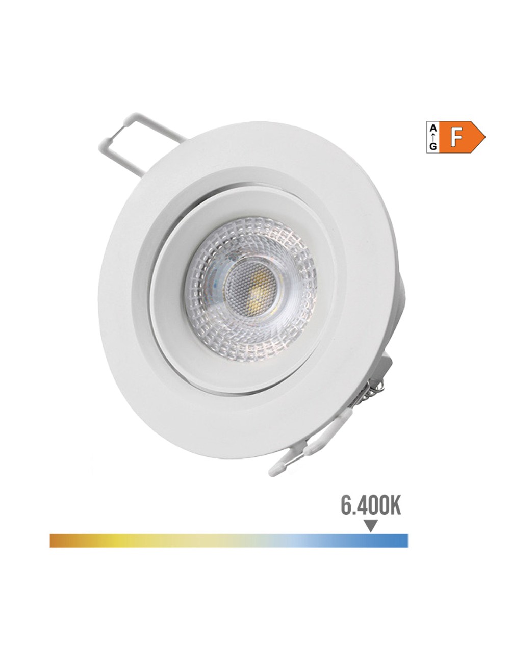 Downlight led empotrable redondo 5w 6400k luz fria color blanco ø9cm edm