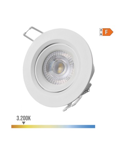 Downlight led empotrable redondo 5w 3200k luz calida color blanco ø9cm edm