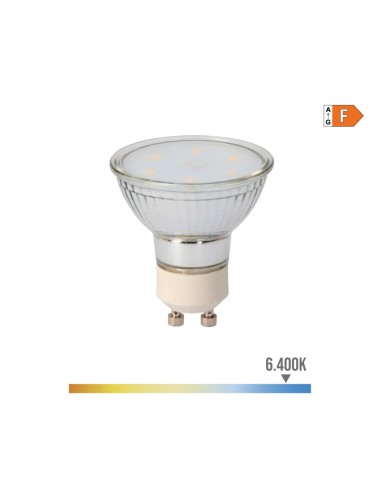 Bombilla dicroica cristal led gu10 5w 400lm 6400k luz fria ø5x5,5cm edm