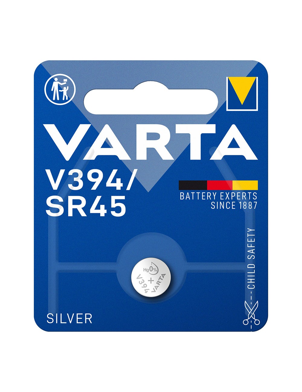 Micro pila de boton varta silver sr45 - v394 1,55v (blister 1 unid.) ø9,5x3,6mm