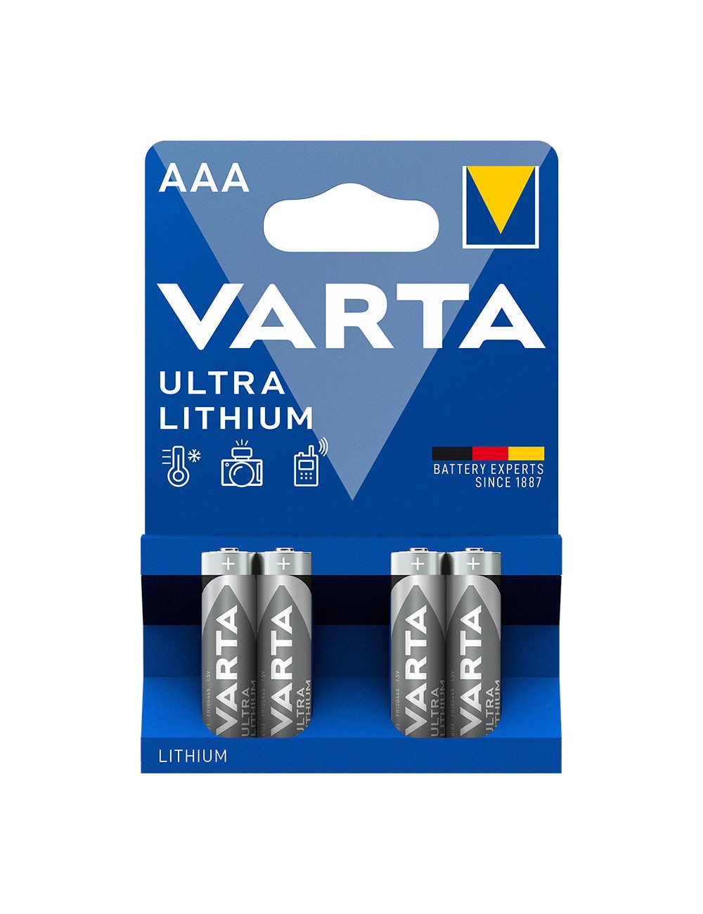 Pila varta ultra lithium aaa - lr03 (blister 4 unid.) ø10,5x44,5mm