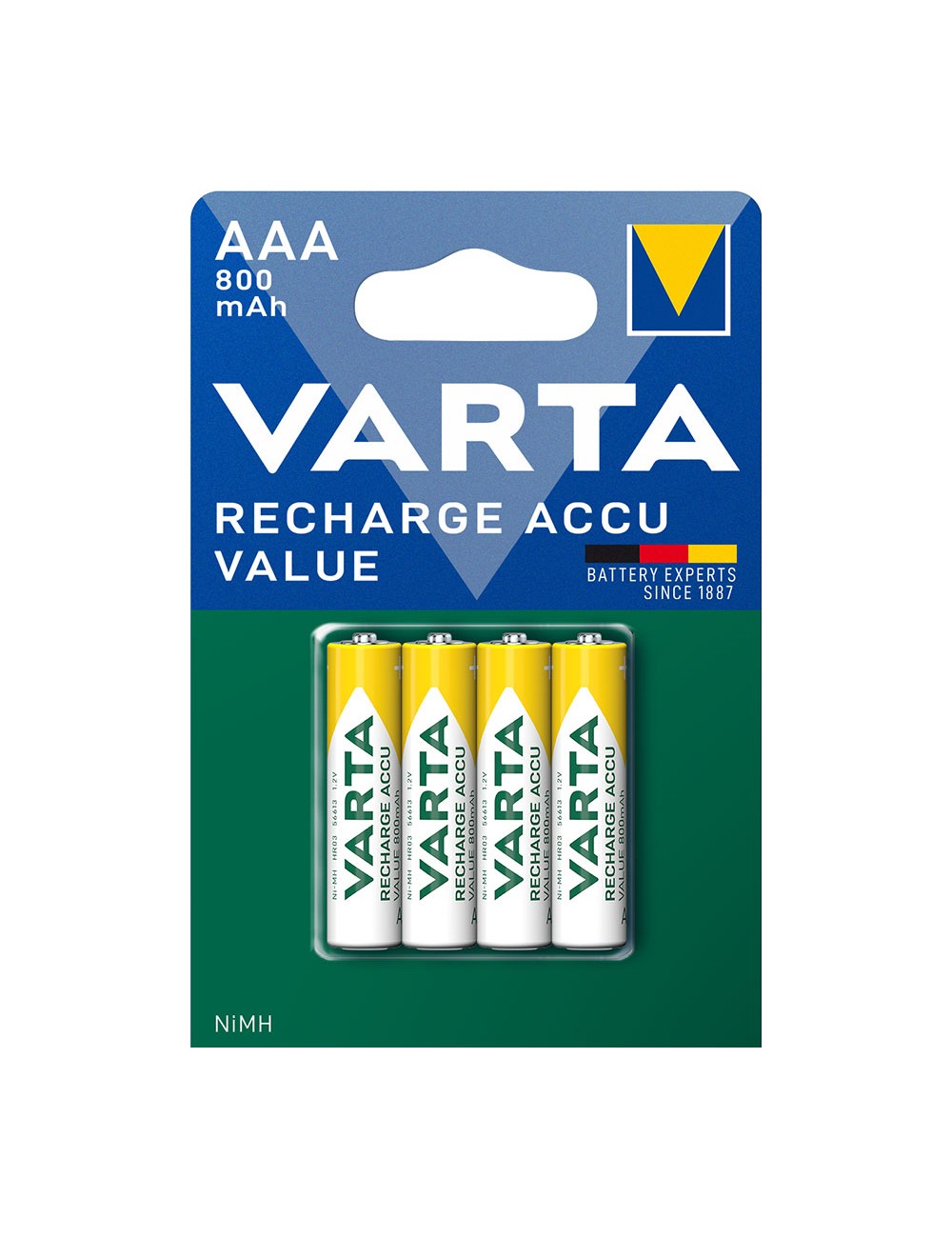 Pila varta recargable accu aaa - lr03 800ma (blister 4 unid.) ø10,5x44,5mm