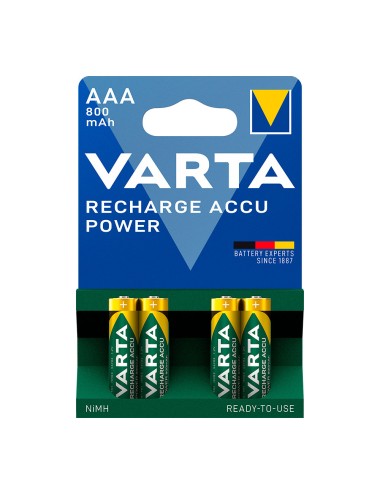 Pila varta recargable accu power aaa - lr03 800ma (blister 4 unid.) ø10,5x44,5mm