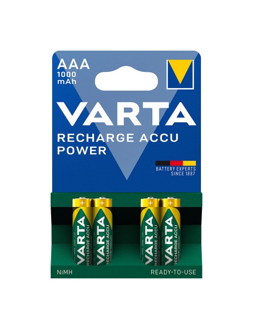 Pila varta recargable accu power aaa - lr03 1000ma (blister 4 unid.) ø10,5x44,5mm