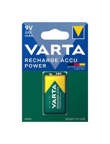 Pila varta recargable accu power 9v - 6lr61 200ma (blister 1 unid.) 26,5x17,5x48,5mm