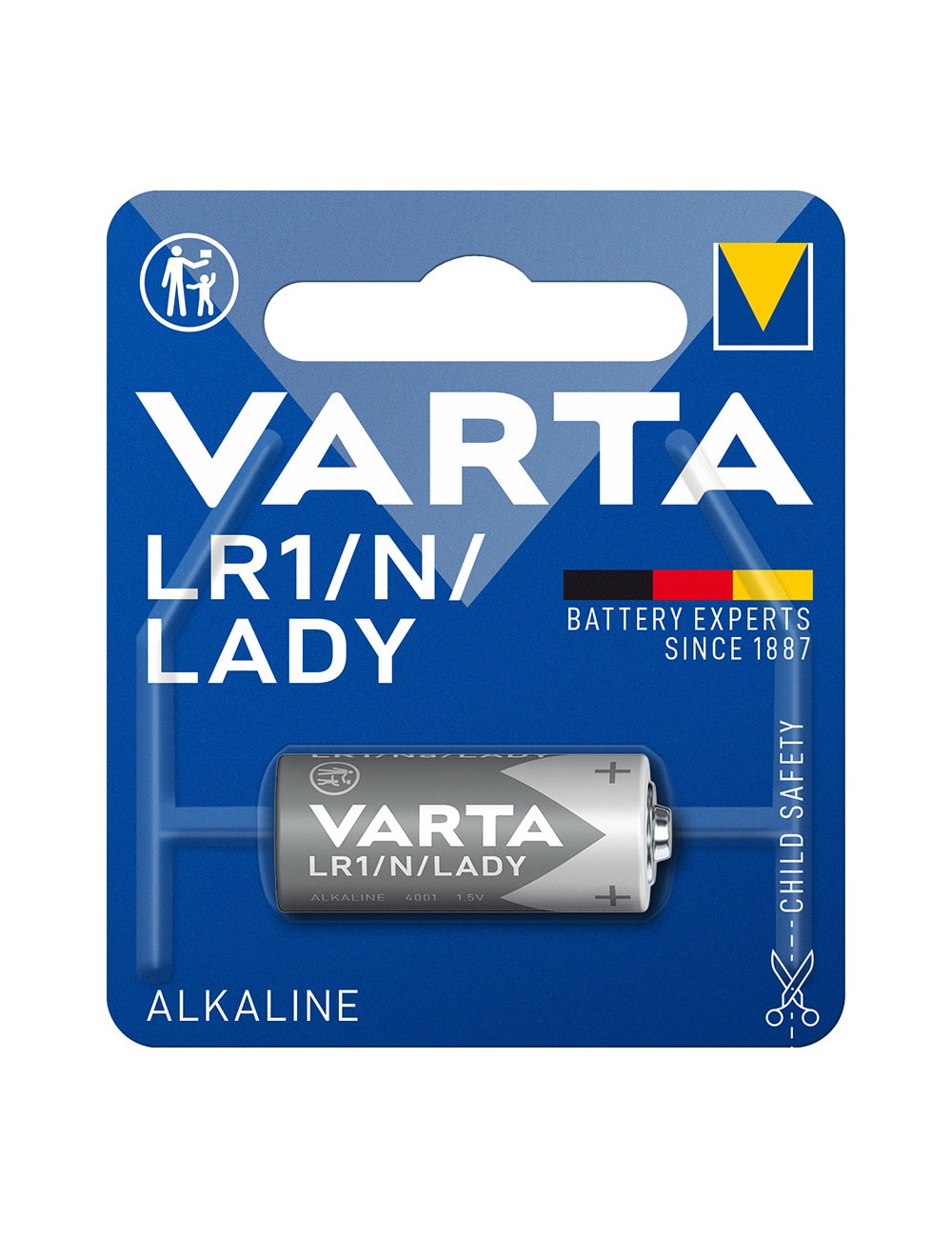 Pila varta alkalina lr1 lady 1,5v (blister 1 unid.) ø12x30,2mm