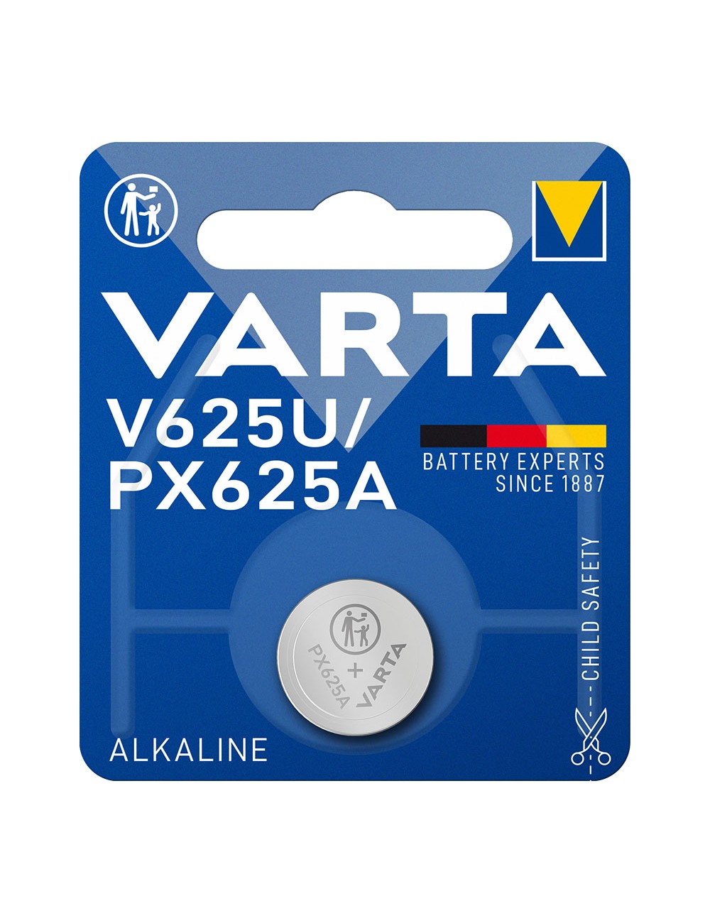 Micro pila de boton varta alkalina v625u 1,5v (blister 1 unid.) ø16,0x6,2mm