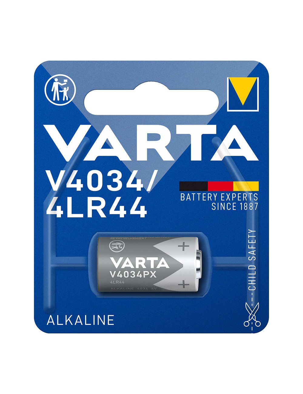 Pila varta alkalina v4034px / 4lr44 6v (blister 1 unid.) ø13x25,2mm