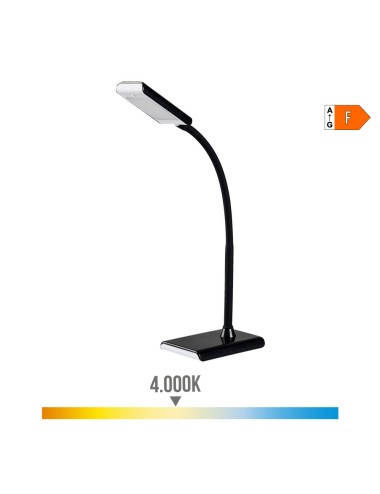 Flexo led sobremesa 7w 400lm 4000k color negro 9x13x33cm edm