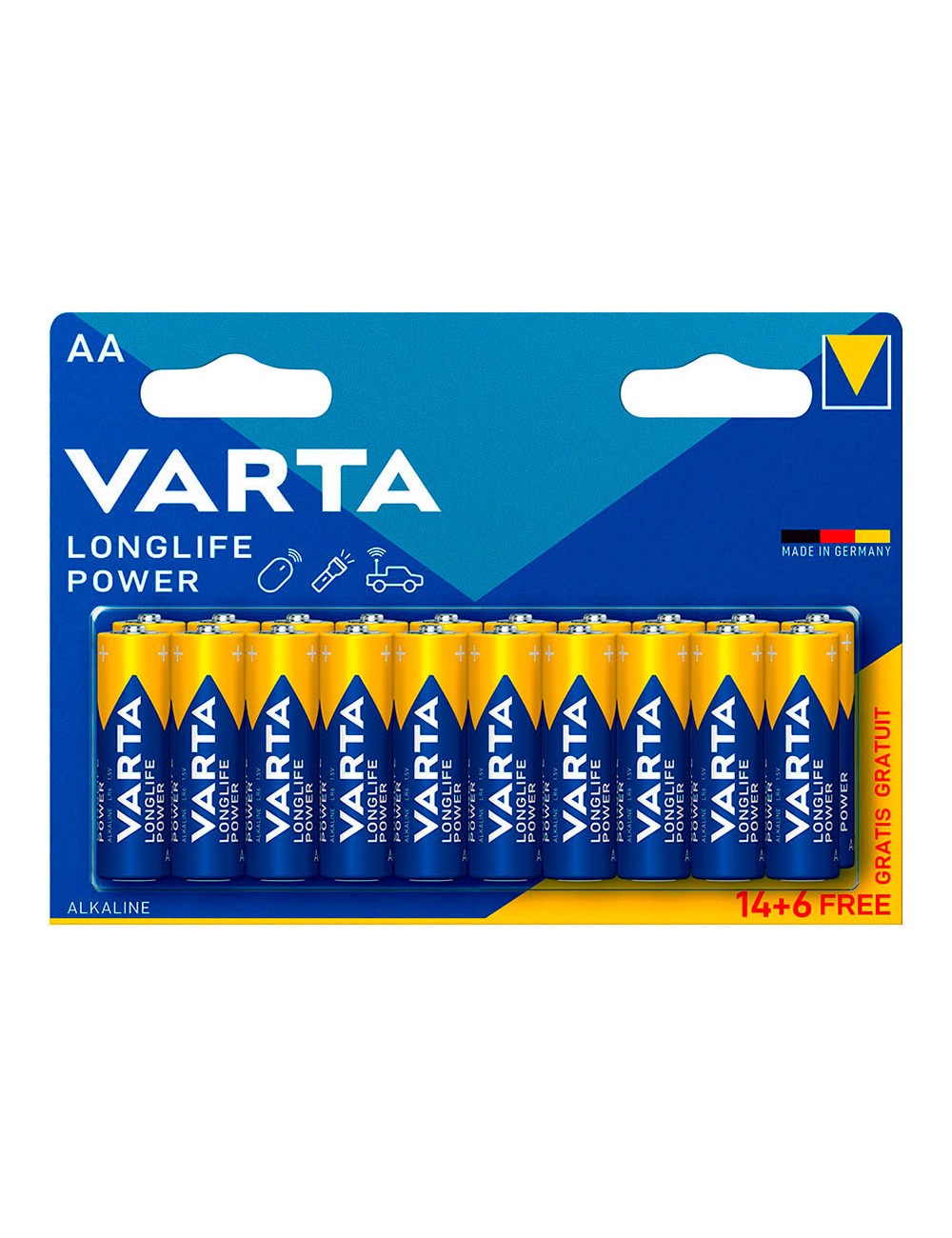 Pila varta longlife power aa - lr06 (blister 14+6 unid.) ø14,5x50,5mm