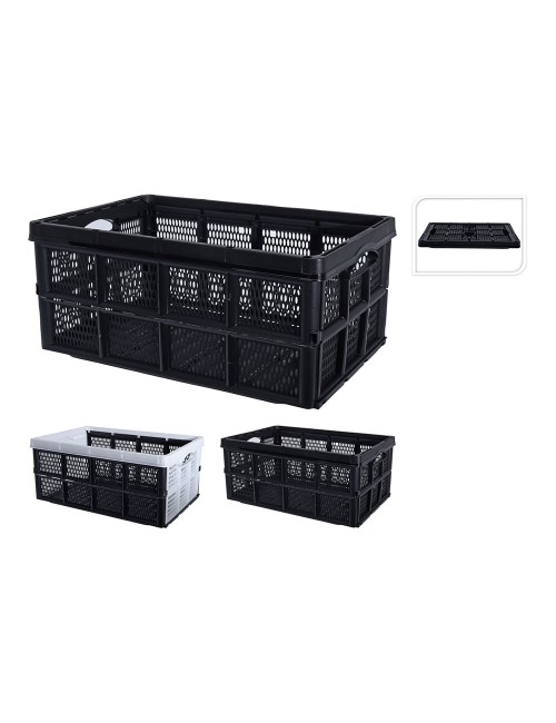 Caja multiusos plegable 60l colores surtidos (negro o blanco) 60x40x30cm