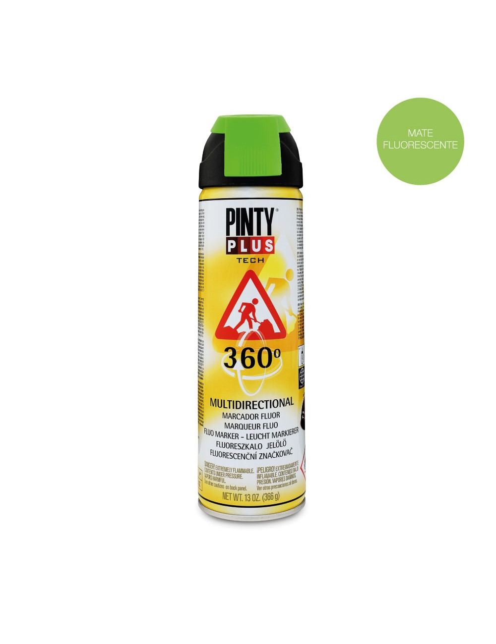 Pintura en spray pintyplus tech 650cc marcador 360° verde t136