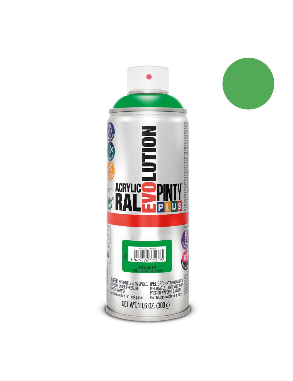 Pintura en spray pintyplus evolution 520cc ral 6018 verde amarillento