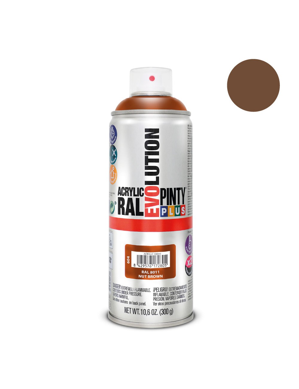 Pintura en spray pintyplus evolution 520cc ral 8011 pardo nuez